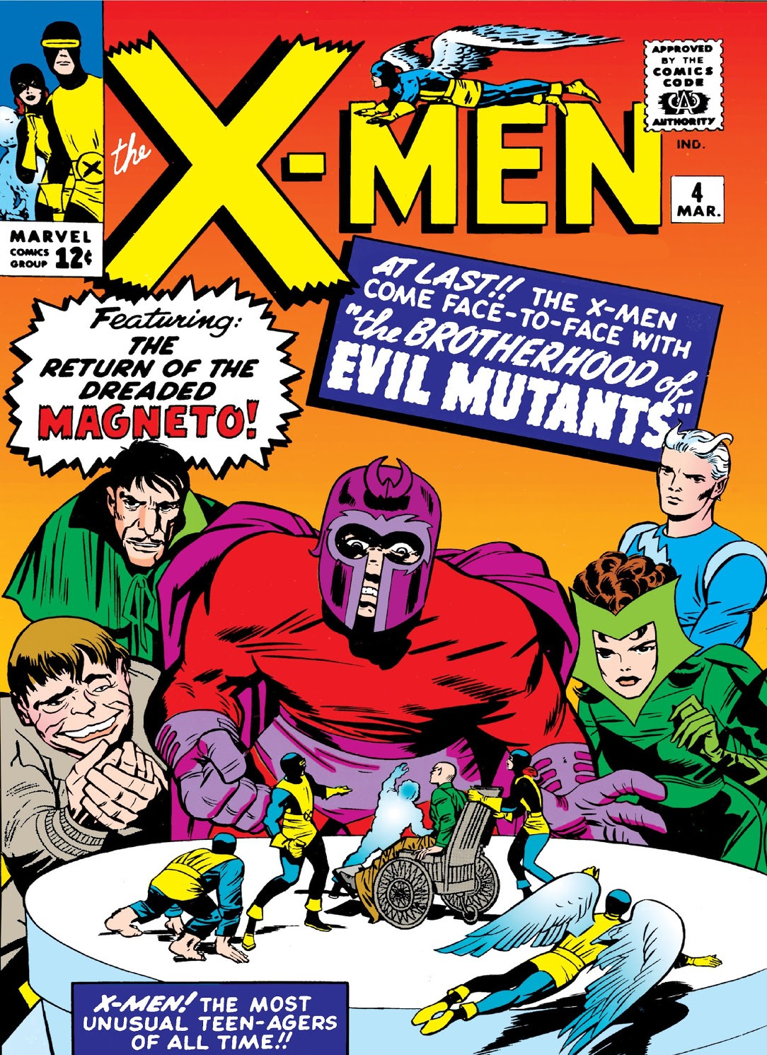 X-Men #4 (1964), con el debut de Scarlet Witch
