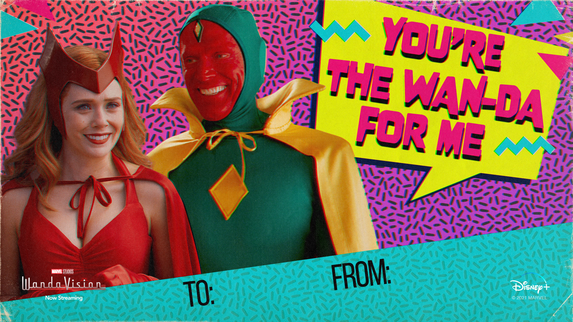 Celebra San Valentín con las postales de WandaVision