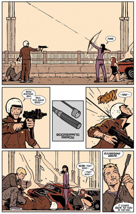 10 momentos de la serie Hawkeye inspirados en el cómic de Matt Fraction y David Aja