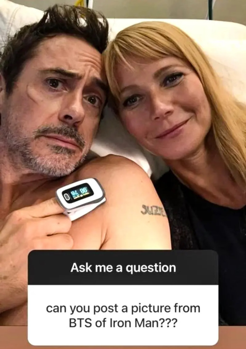 Gwyneth Paltrow comparte imagen inédita de Tony Stark y Pepper Potts en Avengers: Endgame