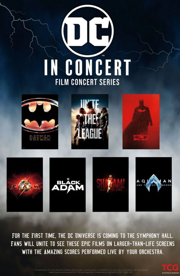 Anuncian DC in Concert, proyecciones de películas con orquesta