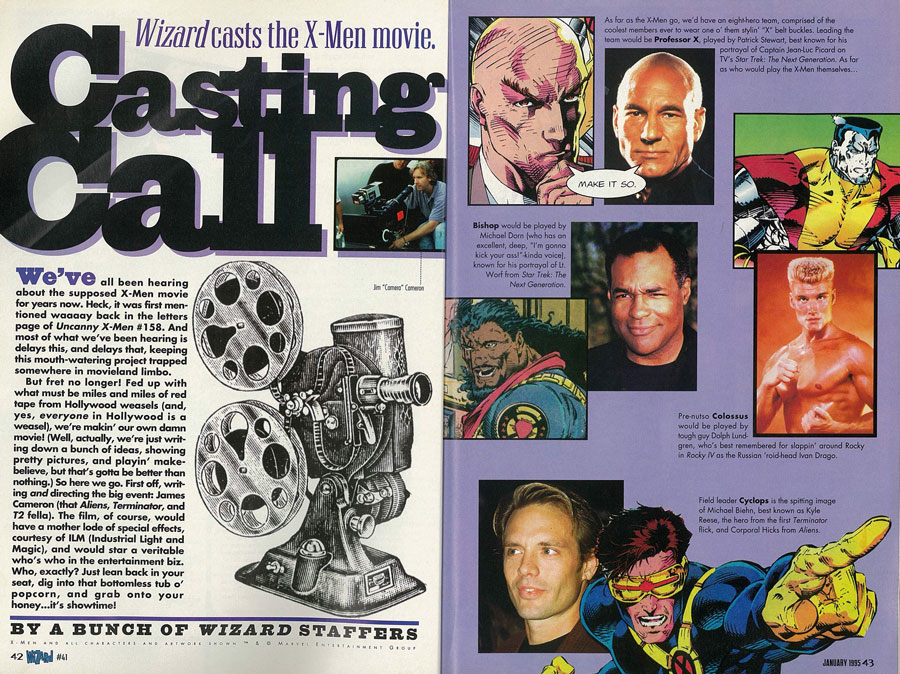 Este era el casting ideal de los X-Men en los 90 según la revista Wizard