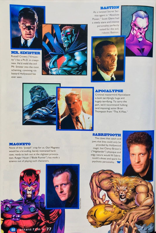 Este era el casting ideal de los X-Men en los 90 según la revista Wizard