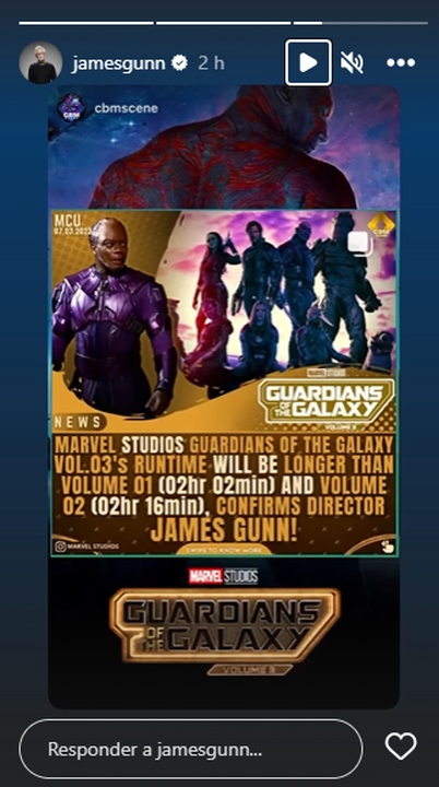 ¿Cuál es la duración de Guardians of the Galaxy Vol. 3?