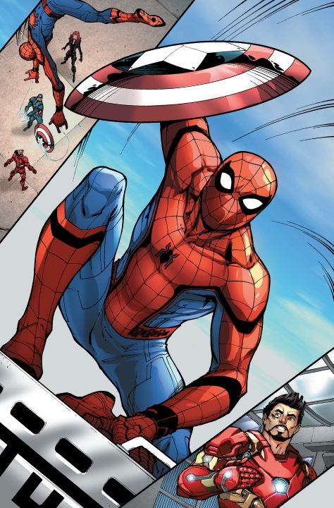 marvel-spider-man-homecoming-preludio-el-encuentro-de-spidey-y-iron-man-spidey-debut